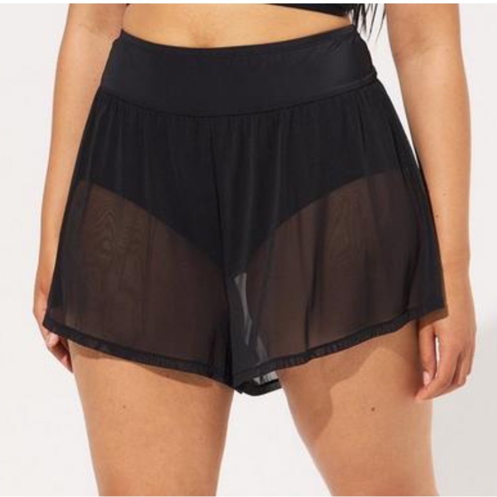 NWT High Rise Mesh Flowy Swim Short